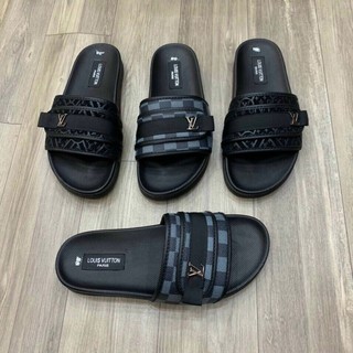 Dép LV nam 💖𝐅𝐑𝐄𝐄𝐒𝐇𝐈𝐏💖dép quai ngang, dép nam đế cao su Full size Nam