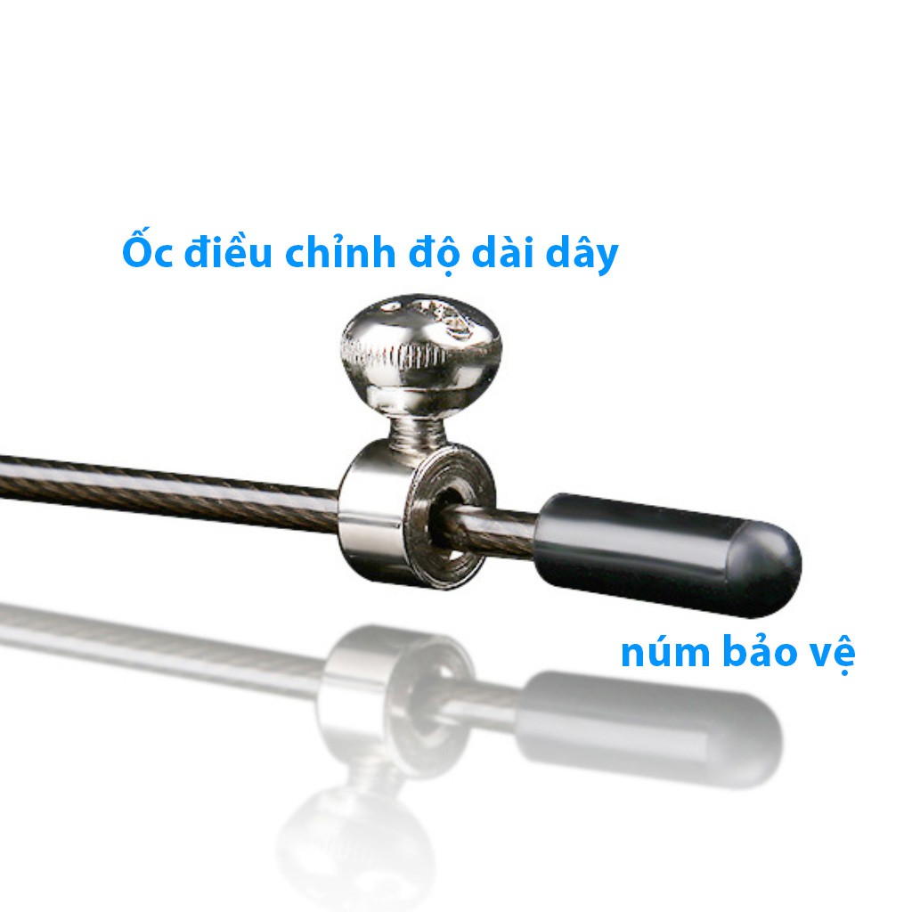 Dây Nhảy Thể Dục Tay Nắm Hợp Kim Nhôm Cao Cấp Chính Hãng Aolikes AL3203 Trục Xoay 360 độ (Cán cầm to) DN14