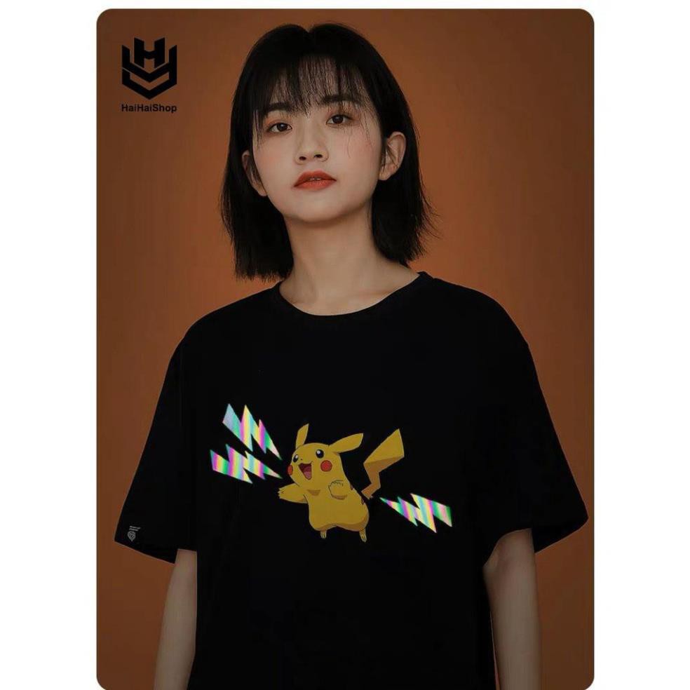 Áo Thun Phản Quang Dẻo Pikachu Cotton 75% Form Rộng Unisex Nam Nữ Rẻ Đẹp HaiHaiShop, Ken T-Shirt. ་