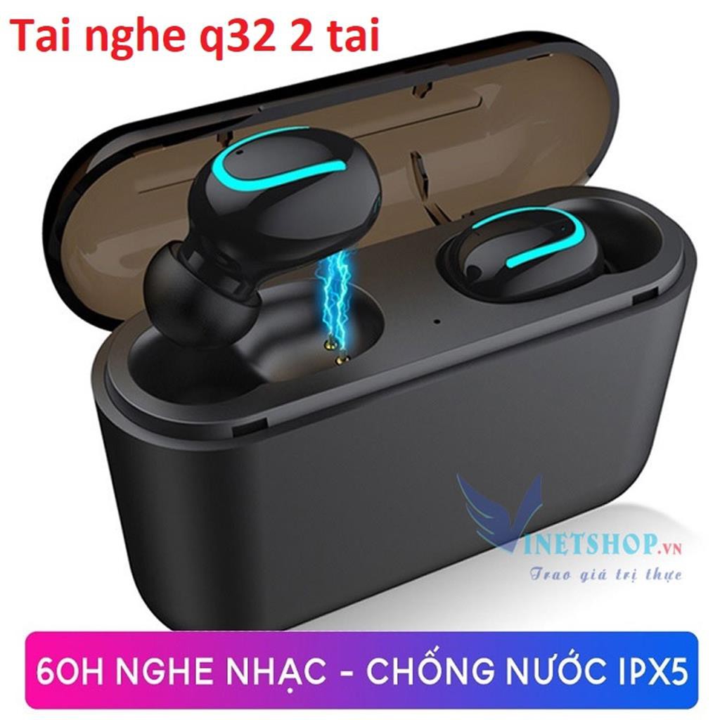 (CAO CẤP) Tai Nghe Bluetooth Không Dây HBQ- Q32 - Chống Nước IPX5 - Nghe 60h - Tích Hợp Micro - Tự Động Kết Nối