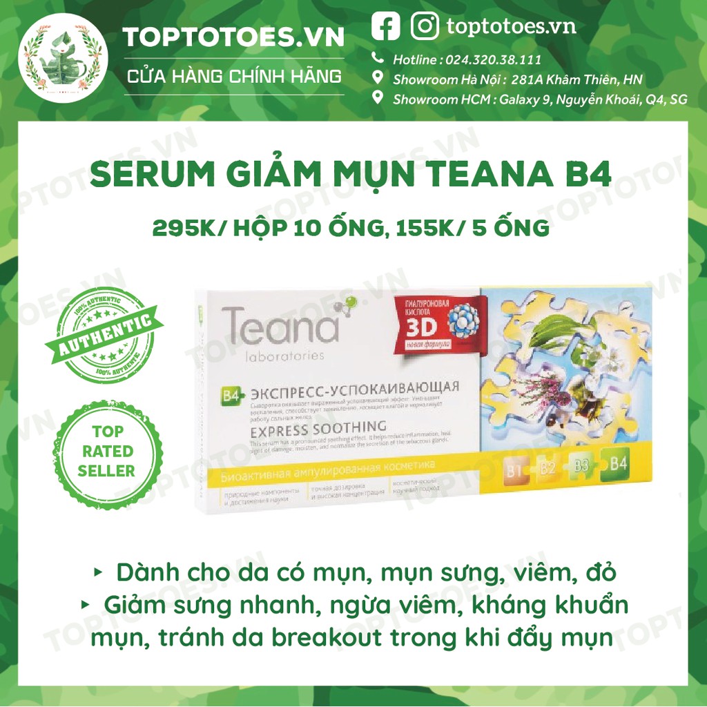 Serum Teana B4 Express Soothing giảm sưng viêm, mụn, phục hồi da
