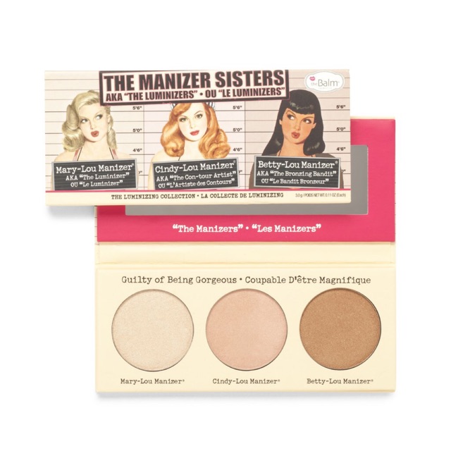 Bảng tạo khối, highlighter , phấn má The Manizer Síter của The Balm