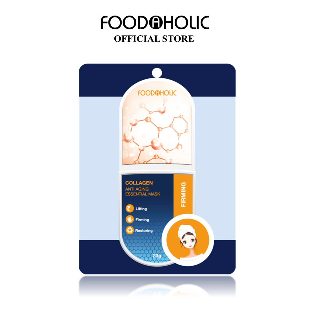 Mặt nạ Collagen giảm nếp nhăn, căng bóng da Foodaholic COLLAGEN Anti Aging Essential Mask 23g
