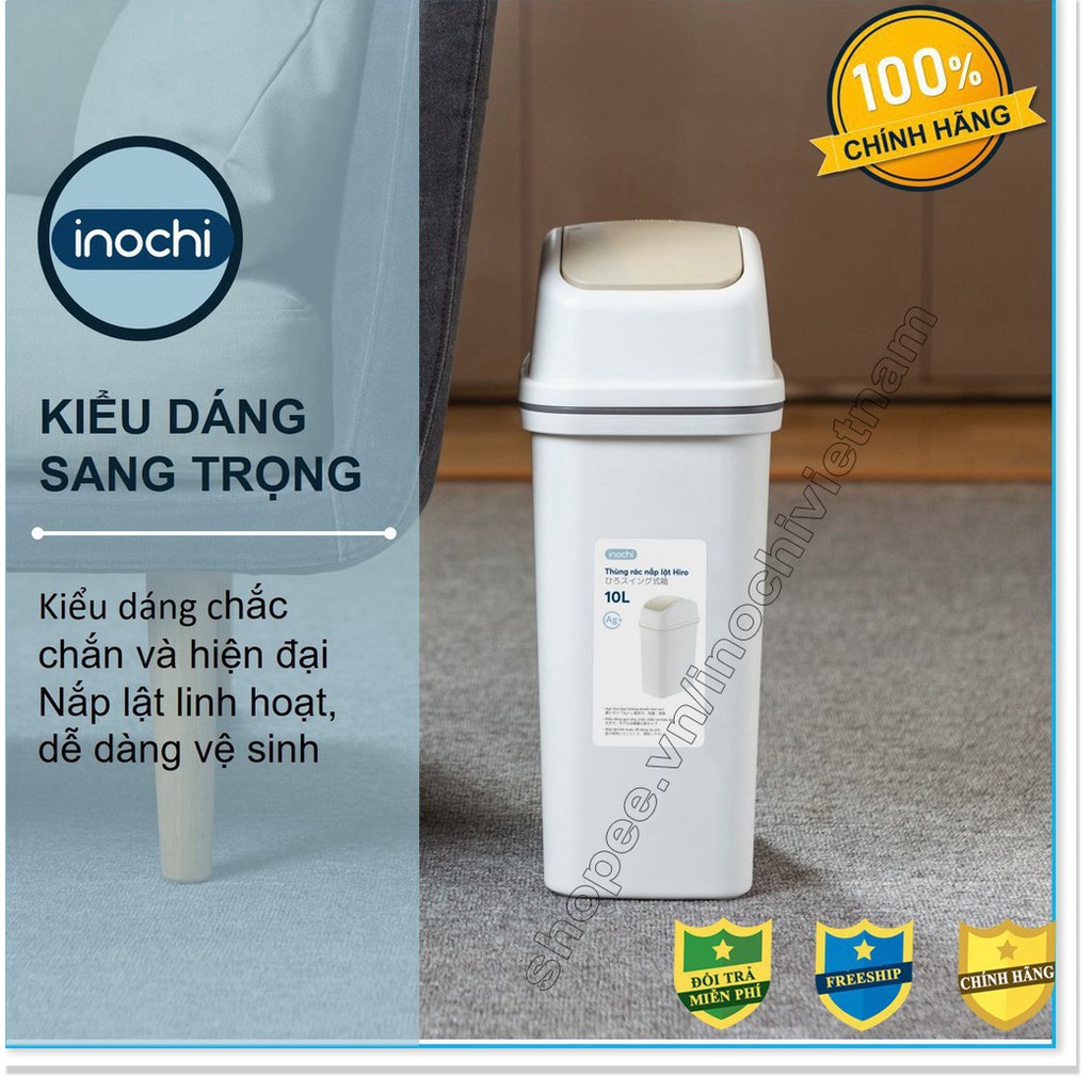 Thùng Rác mini ,Thông Minh Nhựa Nắp Lật Inochi 5/10/15 Lít Rất Đẹp Làm Sọt Rác THRNL10L