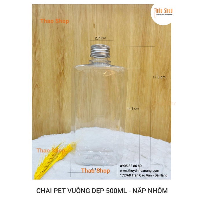 CHAI NHỰA  DẸP 500ML NẮP NHÔM ĐỰNG NƯỚC ÉP, TRÀ SỮA