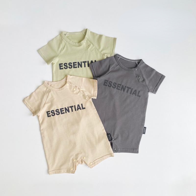 Bộ Áo Liền Quần Ngắn Tay In Chữ Thời Trang Mùa Hè Cho Bé Sơ Sinh