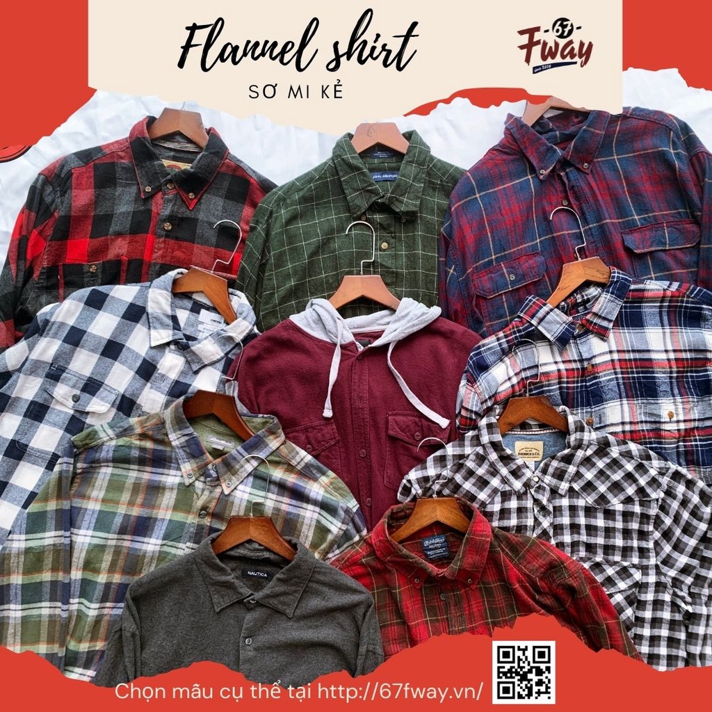 [Hàng 2hand loại 1] 𝐅𝐋𝐀𝐍𝐍𝐄𝐋 𝗦𝗵𝗶𝗿𝘁 🔥Flannel Shirt Unisex mới 90-99%🔥 Sơ mi dạ kẻ Vintage | BigBuy360 - bigbuy360.vn