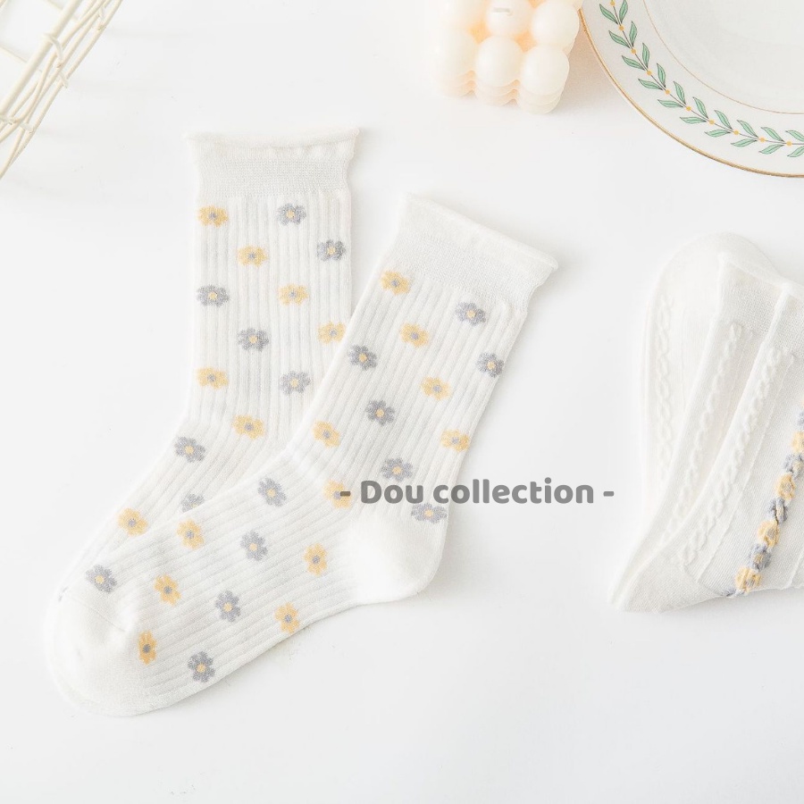 [Nowship2h] Vớ Tất Nữ Cổ Cao Ren Dày Họa Tiết Dễ Thương  Phong Cách Nhật Bản Dễ Thương - Mã TV028