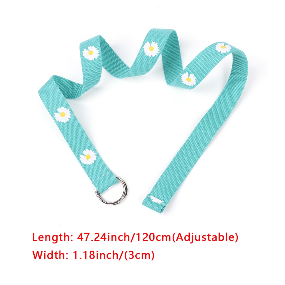 Thắt lưng MIHAN1 bằng vải canvas in họa tiết hoa cúc phong cách punk cho nam nữ