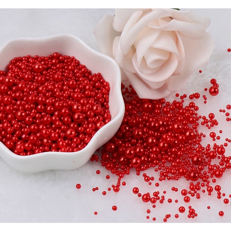 Hạt nhựa tròn không lỗ nhiều màu gói 5 hạt hạt vòng hạt làm đồ handmade bảng 1