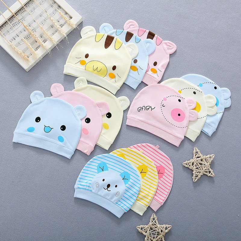 Nón chất cotton mềm mại cho bé sơ sinh thích hợp bé dưới 1 tuổi