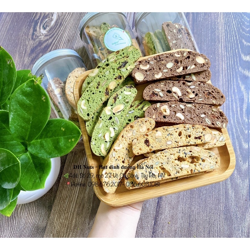BÁNH BISCOTTI MIX 3 VỊ [250G] [Mix 3 vị: vani truyền thống, matcha, chocolate]