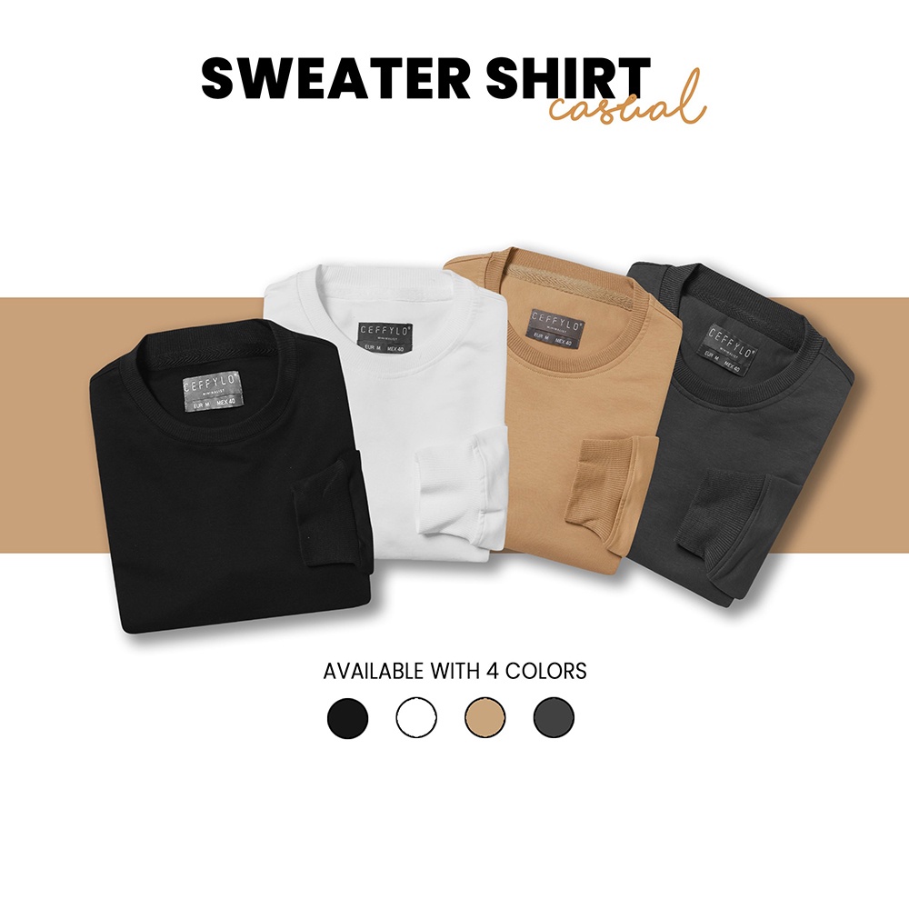 Áo Nỉ Dài Tay Trơn Màu Nâu, Chất Liệu Nỉ Chân Cua, Phong Cách Trẻ Trung, Năng Động - CEFFYLO