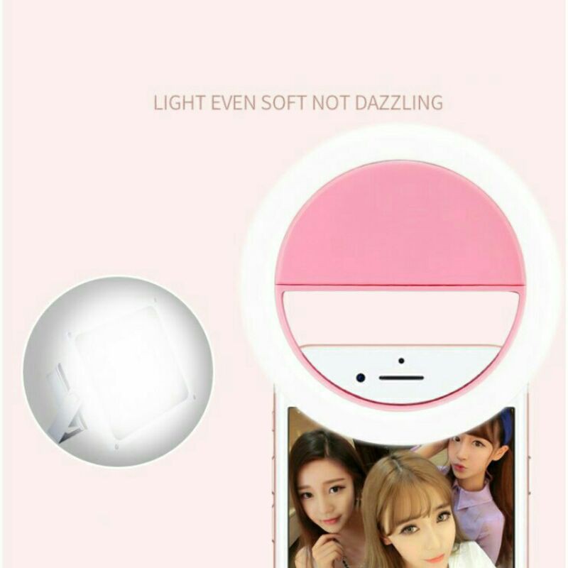 Đèn led selfie hỗ trợ chụp ảnh, sử dụng pin sạc tích hợp kèm cáp sạc