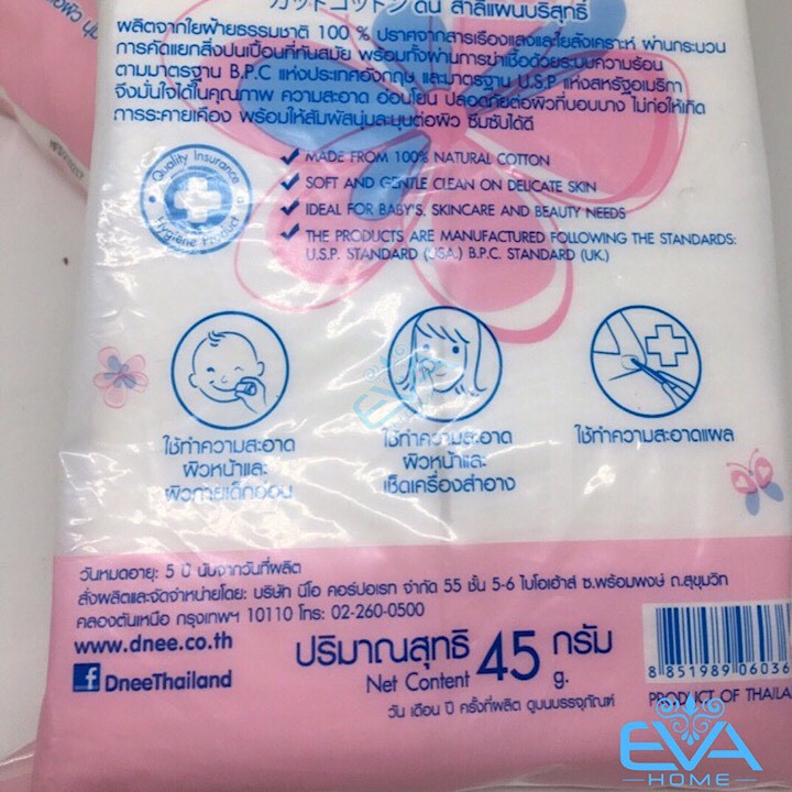 Bông Tẩy Trang Purified Cotton Pads Dnee Thái Lan 45g