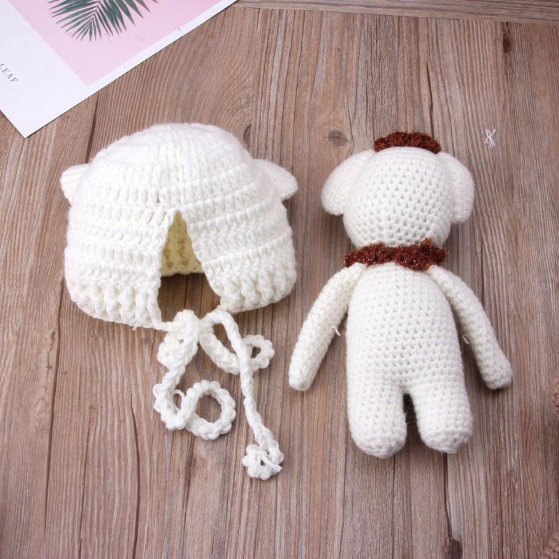 Mary☆Cute Newborn Baby Girls Boys Knit Crochet Bear Hat Cap Costume Photography Props