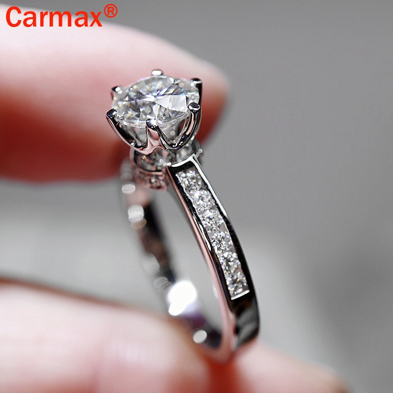 Nhẫn Hở Hình Vương Miện Moissanite Thời Trang Cho Nữ