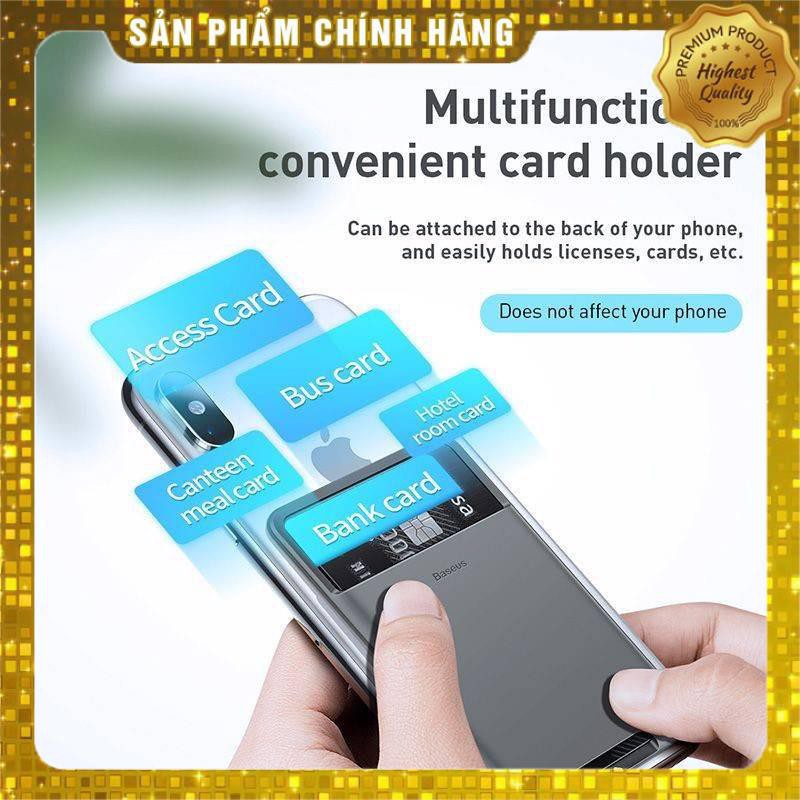 Case đựng thẻ túi đựng Name Card mini thẻ ngân hàng thẻ từ siêu mỏng dán mặt lưng sau điện thoại chính hãng  BASEUS