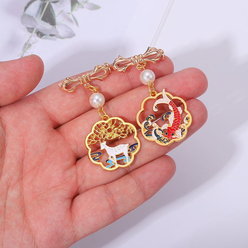 Trâm cài áo QIHE JEWELRY hình động vật nhiều kiểu tùy chọn phong cách Trung Hoa đơn giản thời trang