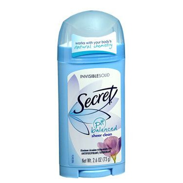 Lăn Khử Mùi Secret PH Balanced Sheer Clean Invisible Solid 73g chính hãng Mỹ, lăn dạng sáp dành cho nữ
