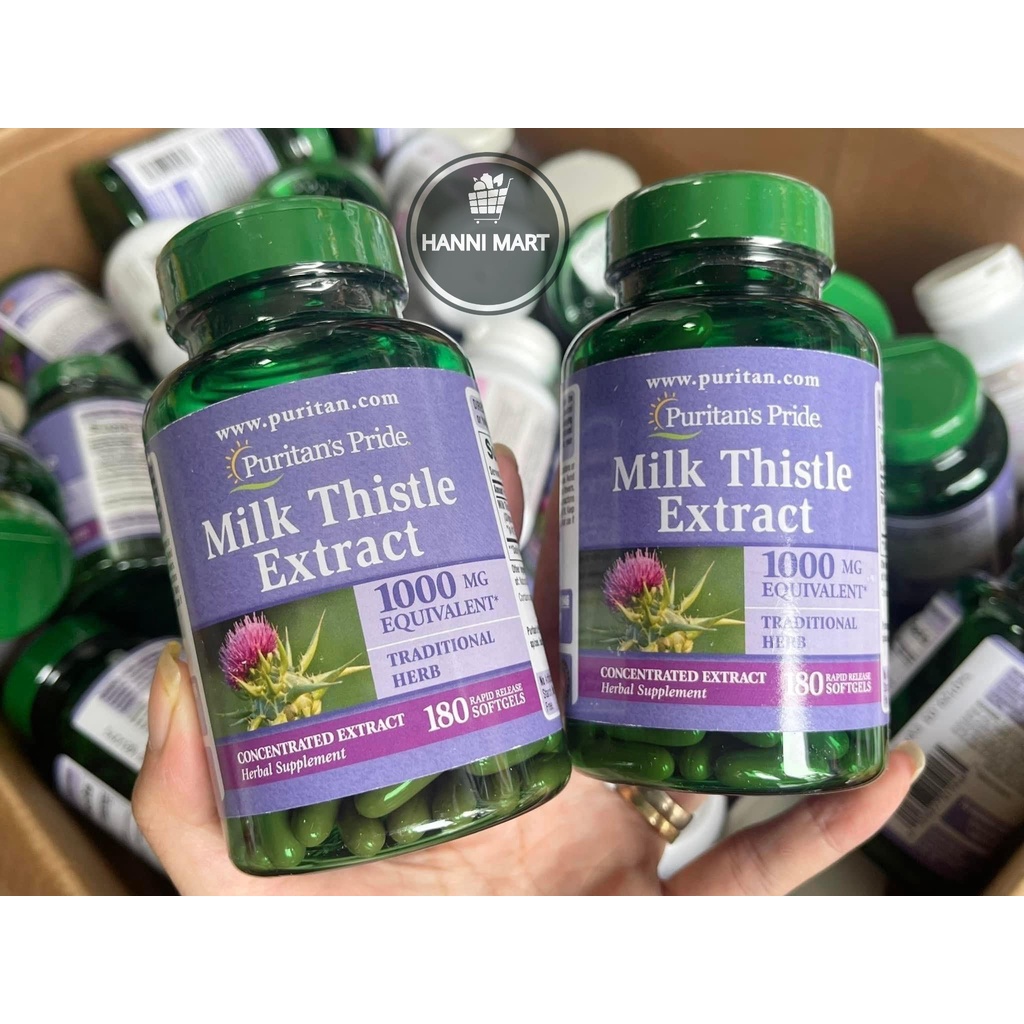 Thải Độc Gan, Bổ Gan, Làm Mát Gan Milk Thistle Extract 1000mg 90 Viên Puritan's Pride