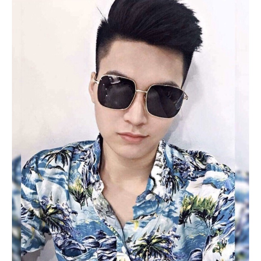 Kính mát gọng vuông kính thời trang chống nắng phong cách cổ điển cho nam cực chất -VUÔNG ĐEN