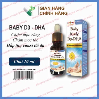 TP cho trẻ chậm mọc tóc, chậm mọc răng BABY KISDY D3 - DHA Tăng cường hấp thu canxi, bổ sung DHA cho trẻ nhỏ