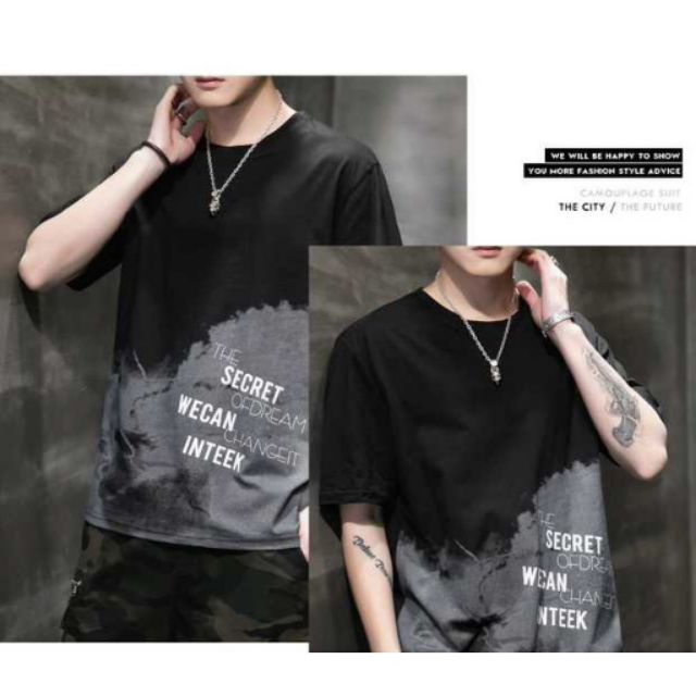 áo thun nam nữ tay lỡ 65% cotton unisex form rộng phong cach Ulzzang