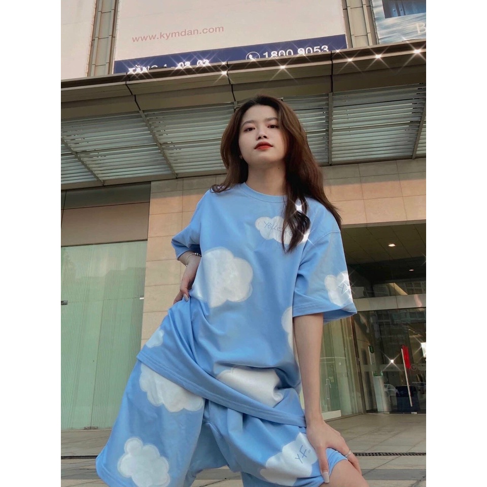 BỘ ĐỒ UNISEX NỮ 3D IN HÌnh đám mây KOYA FORM NHƯ HÌNH MÃ 2313K