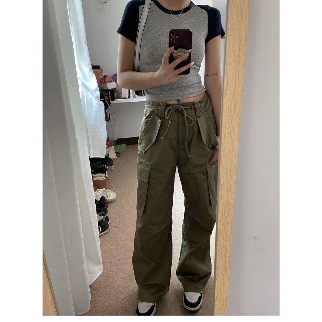 Quần Yếm Ống Rộng Lưng Cao Thời Trang Mùa Hè 2022 Cho Cặp Đôi