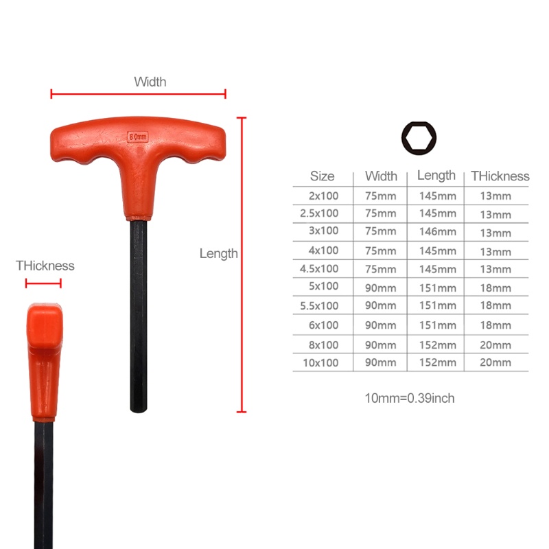 Set 10 Cờ Lê Lục Giác Chữ T Đa Năng Tiện Dụng