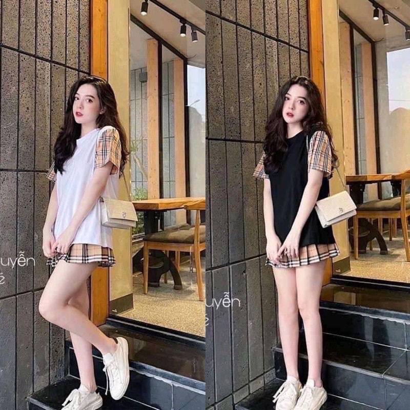 Set váy bbr kèm áo phông siêu baby hàng chuẩn shop