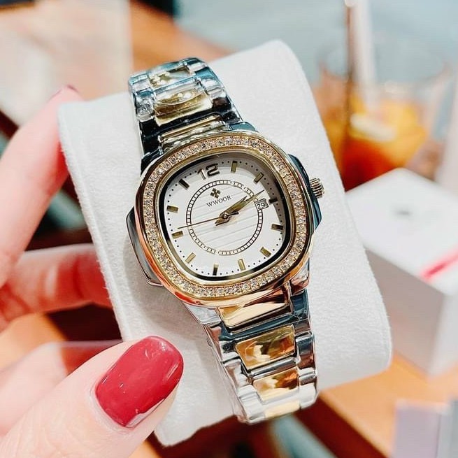 Đồng Hồ Đeo Tay Nữ Dây Kim Loại, Đồng Hồ Nữ Thời Trang WWOOR Dây, Viền Thép Cao Cấp Siêu Đẹp Chống Nước | BigBuy360 - bigbuy360.vn
