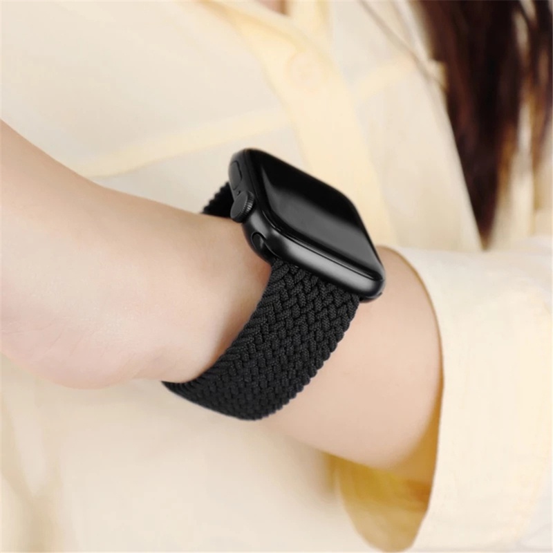 Dây Đeo Đồng Hồ Dạng Bện Co Giãn 38mm 42mm 41mm 45mm 40mm 44mm Cho Apple Watch Band 8 Se 7 6 5 4 3 49mm 41mm