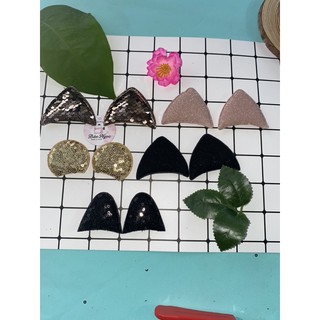 2đôi tai hình kim sa nhũ tai mèo, gấu,thỏ trang trí