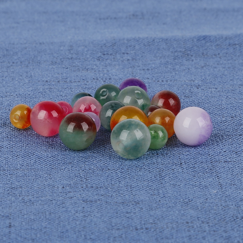Chuỗi Hạt Đá Ngọc Bích Màu Sắc 6 / 8 / 10mm Dùng Làm Trang Sức diy
