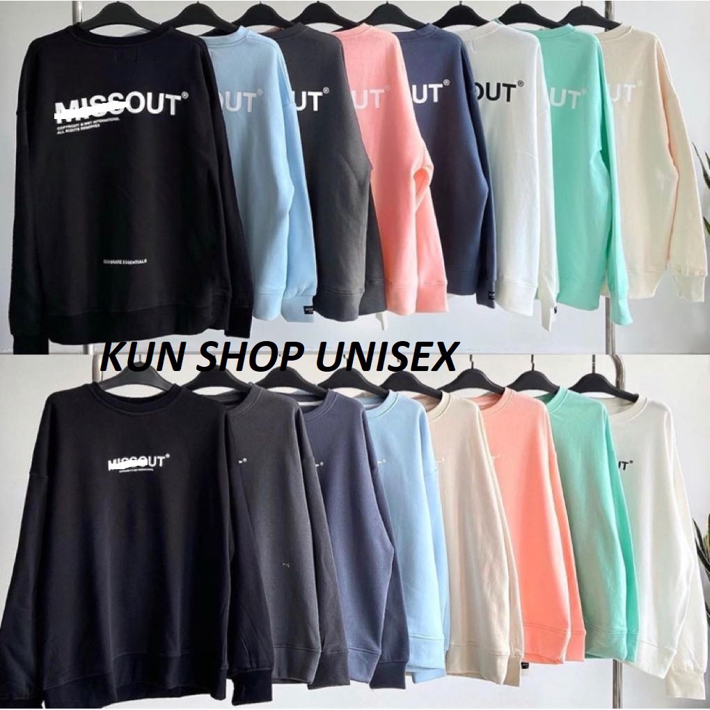 Áo sweater missout unisex nam nữ chất nỉ da cá