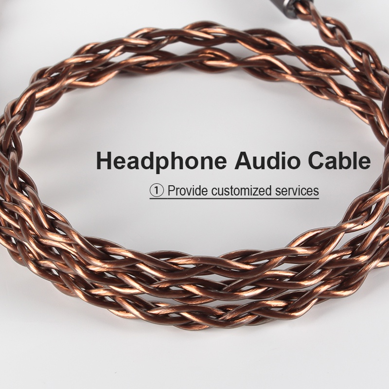 Dây Cáp Tai Nghe 4 Lõi Đồng 7N Màu Nâu Đậm