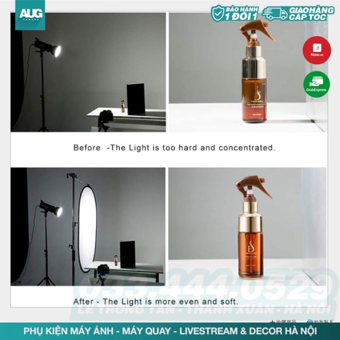 SALE Tấm tản sáng di động 150x200 - 90x120 cm, Hỗ trợ đánh đèn, quay chụp sản phẩm, Vải Tản Sáng Elip - 151.Camera Hà Nộ