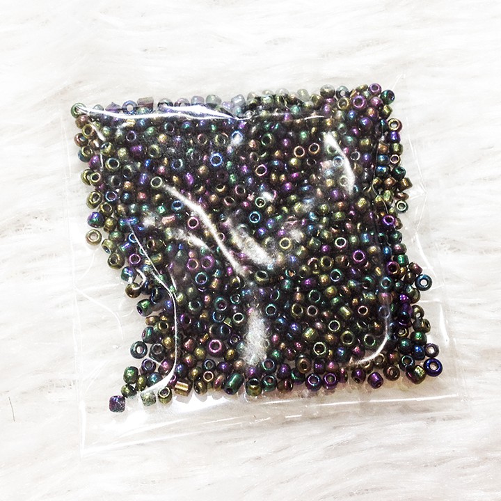 Hạt cườm kết áo nhiều màu tone tím 2mm trang trí váy đầm