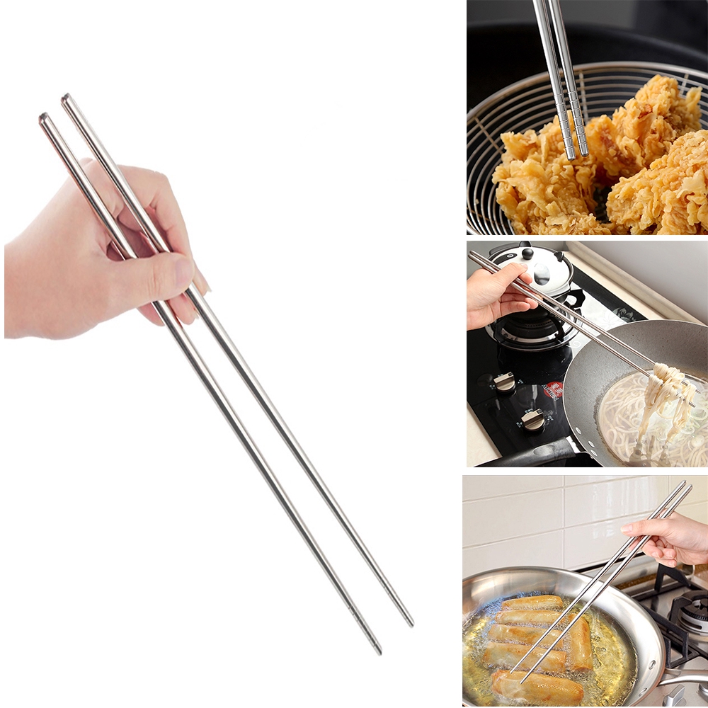 1 đôi đũa ăn bằng thép không gỉ dài 36cm
