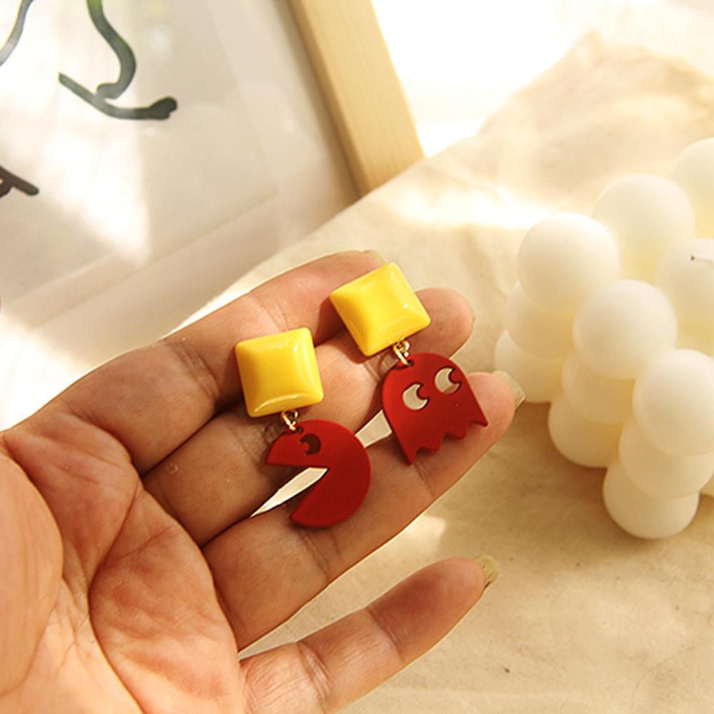JARRED Khuyên Tai Hình Tròn Bằng Nhựa Resin Phong Cách Vintage Mới Cho Nữ