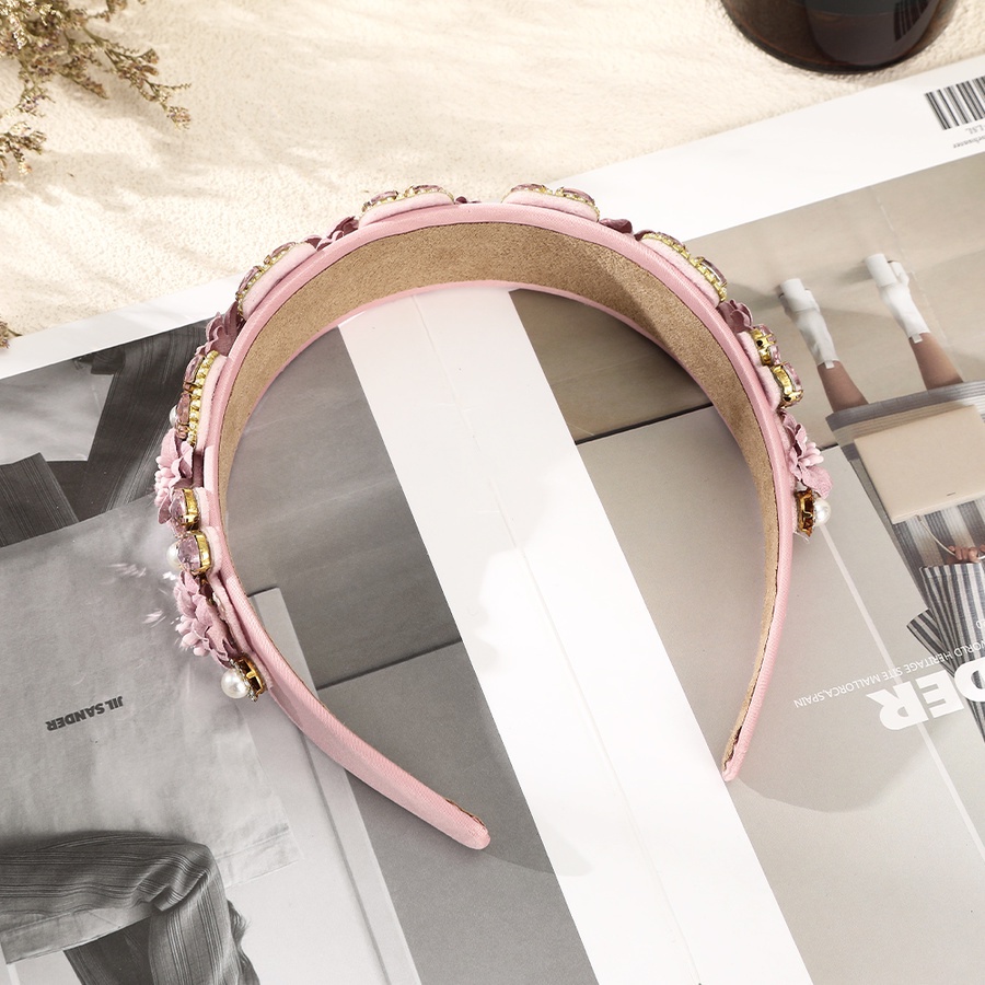 Băng Đô Cài Tóc Hình Hoa Đính Ngọc Trai Nhân Tạo Thời Trang