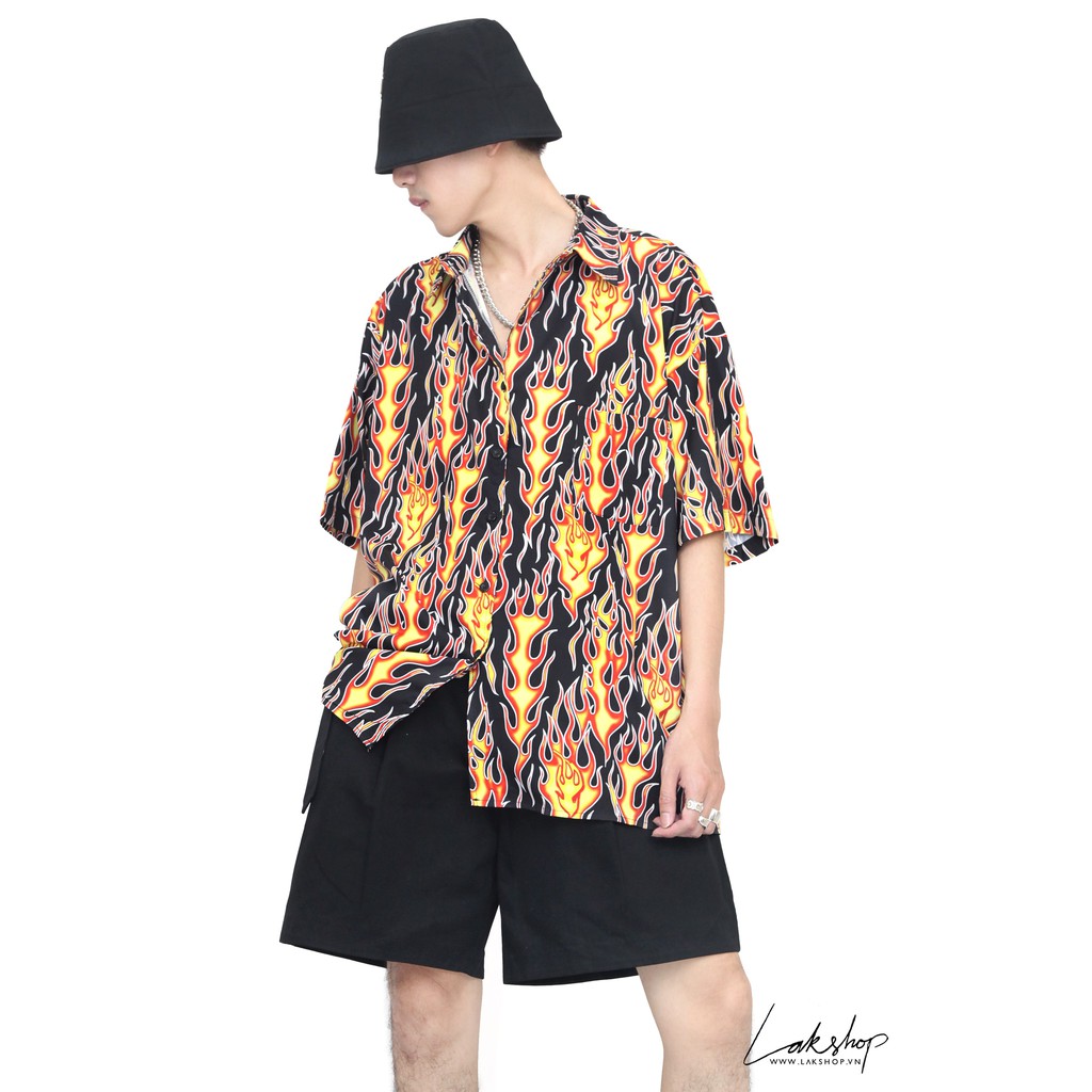 Áo sơ mi nam Flame Oversize Short Sleeve Shirt