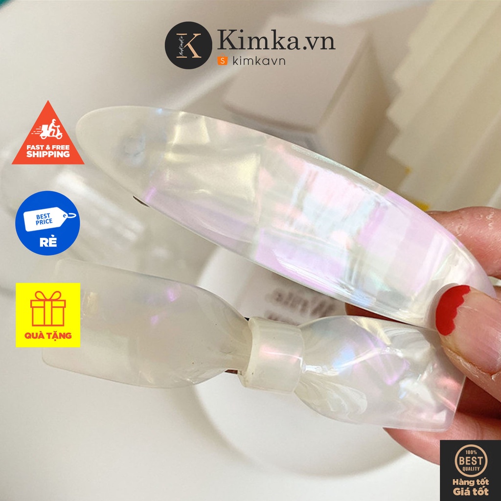 (0458) Cặp Tóc Bản To Nhựa Vân Đá Trắng Tinh Tế