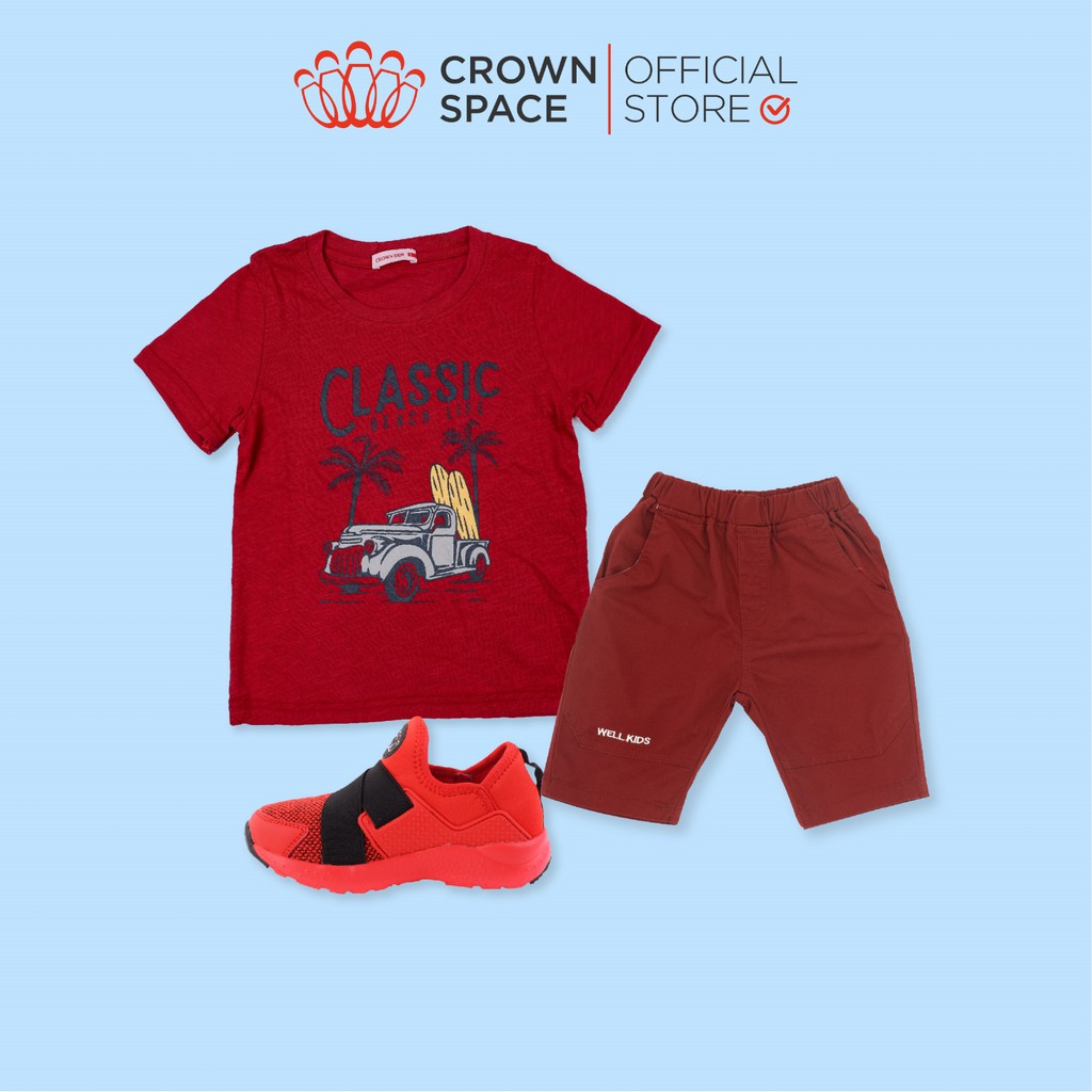 Set Quần Áo Tone Sur Tone Bé Trai Chính Hãng Crown Kids Mùa Hè Năng Động Gồm Áo Và Quần 04