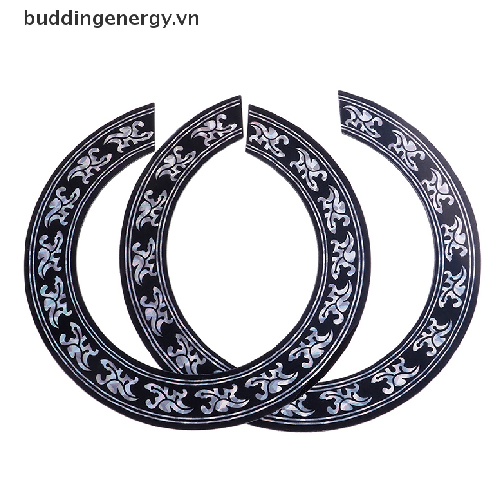 Miếng Dán Lỗ Âm Thanh Hình Hoa Hồng Màu Đen + Bạc Cho Đàn Guitar Cổ Điển Acoustic