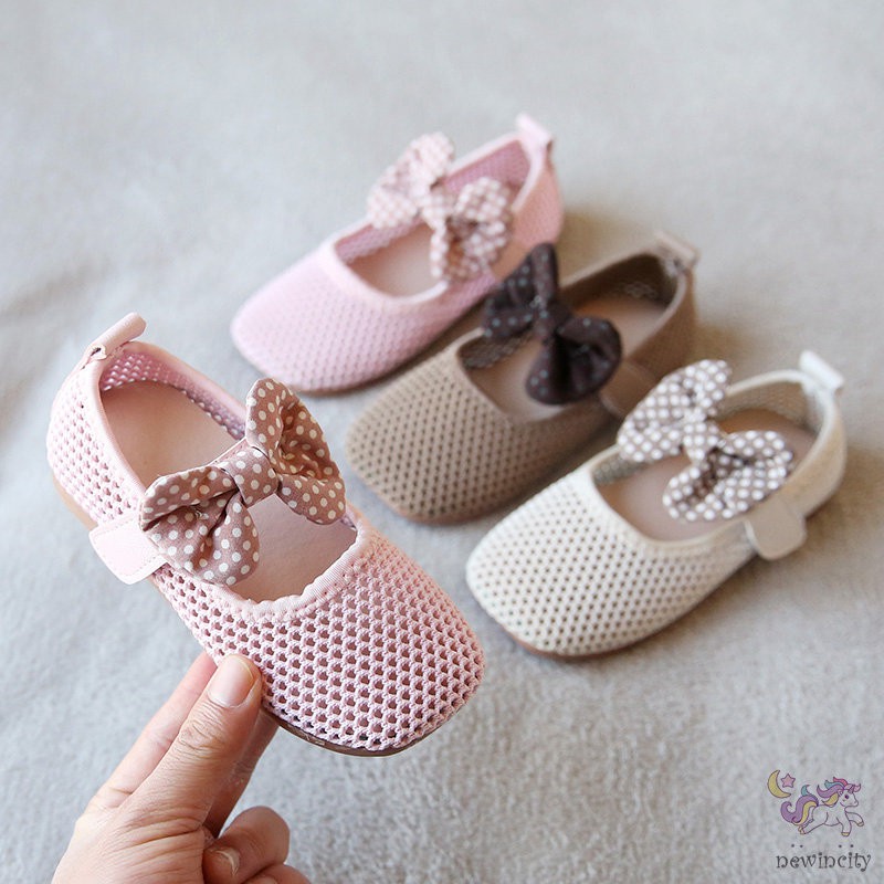 Giày Búp Bê Đính Nơ Thiết Kế Xinh Xắn Cho Bé Gái