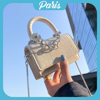 [SIÊU KHUYẾN MÃI] Túi Đeo Chéo Vân Rắn Họa Tiết Hoa Cúc Xinh Xắn Phong Cách Dễ Thương PARIS830