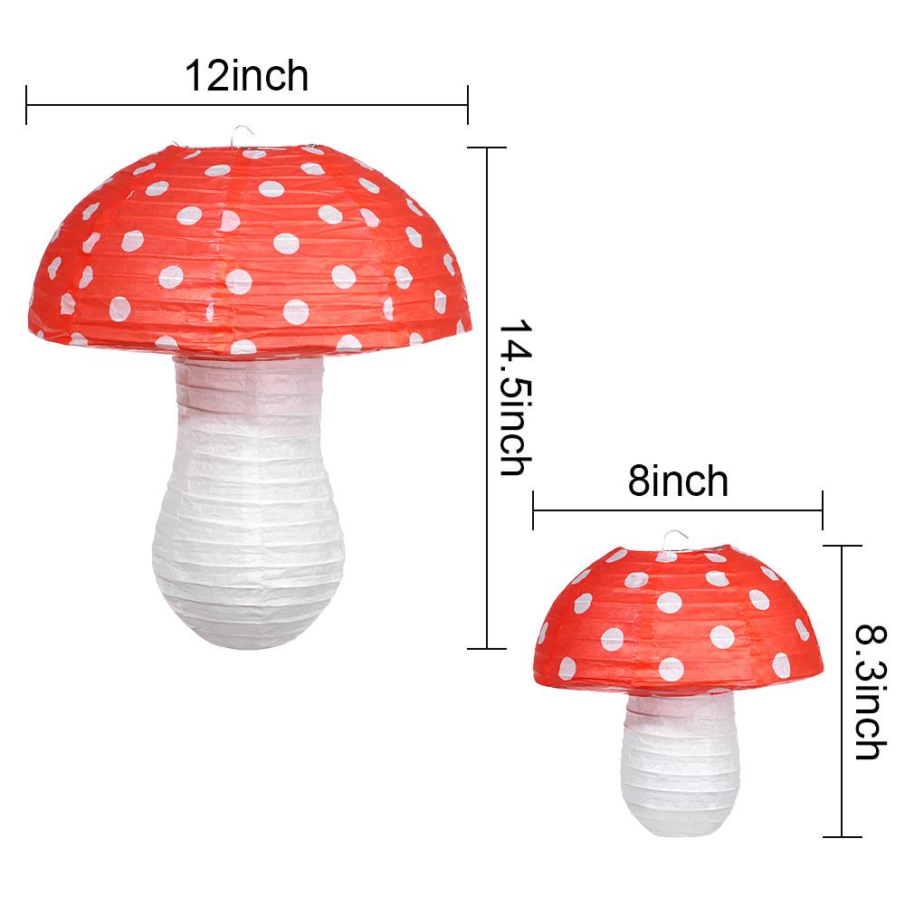 LEISURE Lồng Đèn Hình Nấm Trang Trí Phòng Kích Thước 8 Inch 12 Inch